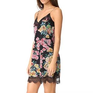 Ella Moss Floral Printed Slip Dress with Lace Trim